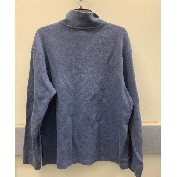 Polo Ralph Lauren Quarter Zip Pullover Sweater Men Medium Gray Navy Blue - Picture 2 of 6